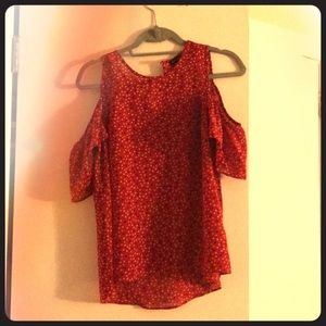 Violets and Roses cold shoulder top